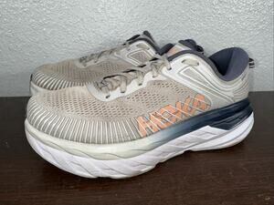 Hoka One One Womens Bondi 7 1110531 LRBI Gray Running Shoes Sneakers Size 10 D